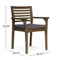 Emerson Dining Chair,Set Of 2 Dark Grey Acacia Wood