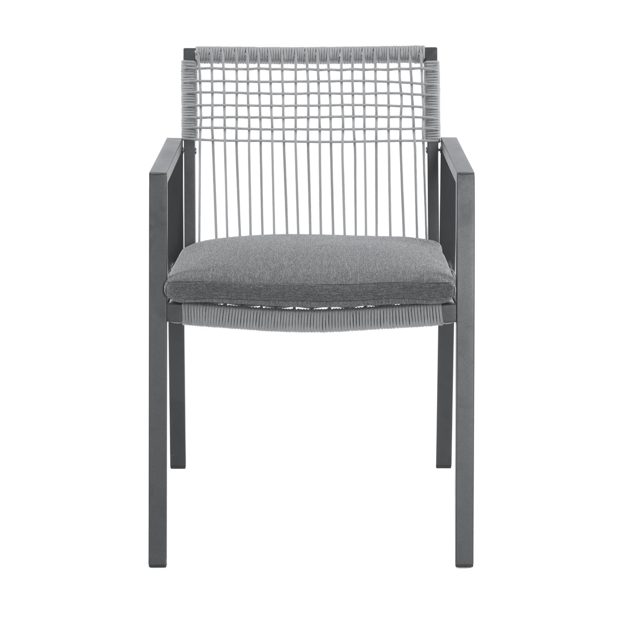 Outdoor Dining Set, Dining Chair Set Of 6 Aluminum Dining Table, Gray Black Black Grey Aluminum