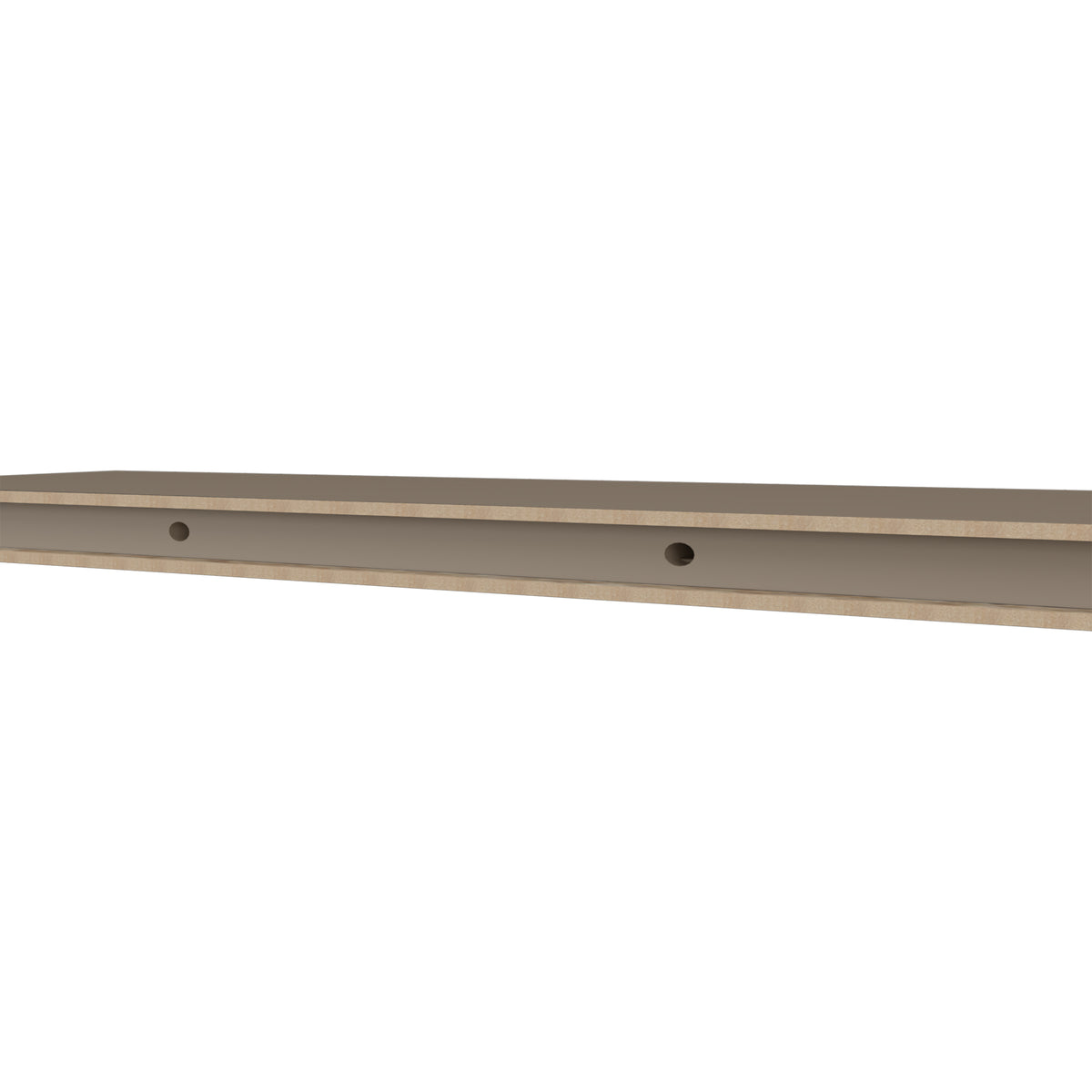 Iva Floating Shelf In Melamine X2, Taupe Taupe Primary Living Space Contemporary,Minimalist Wall Mounted Particle Board Melamine