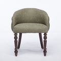 Hand Pulled Buckle Decoration Pu Dining Chair,Accent Leisure Chair, Mid Century Modern Arm Chair With Solid Wood Armrests And Legs, 1 Seat Cushioned Sofa For Living Room Bedroom,Olive Green Color Olive Green Primary Living Space American Design