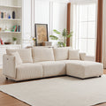 Multi Module Combination Style Sofa For Living Room, Bedroom And Other Lounge Spaces, Modern Minimalist Corduroy Combination Sofa With 2 Comfort Cushions With Usb & C Charging Ports,Beige,Two Sets Beige Foam Fabric 8 Seat