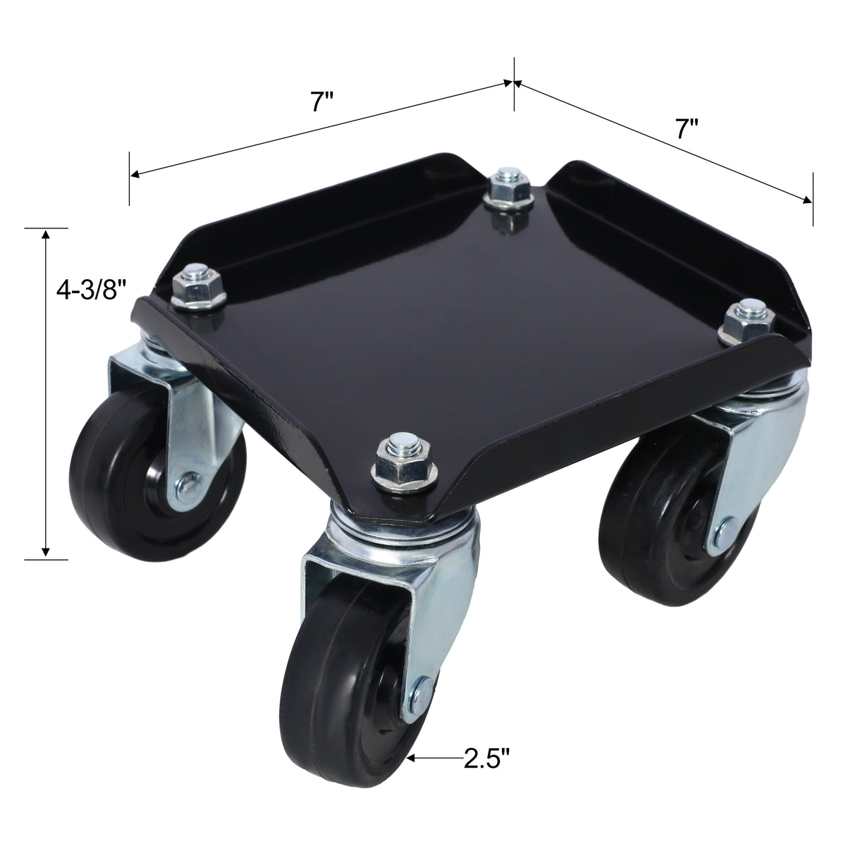 Snowmobile Dolly Heavy Duty Carries Up To 1500Lbs V Slide With 2.5" Swivel Casters Rubber Pad Protecting Skis And 2 Pairs Of Heavy Duty Straps Firmly Attaching On Skis,Black Color Black Steel