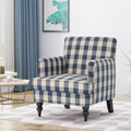 Harrison Tufted Club Chair Blue Fabric