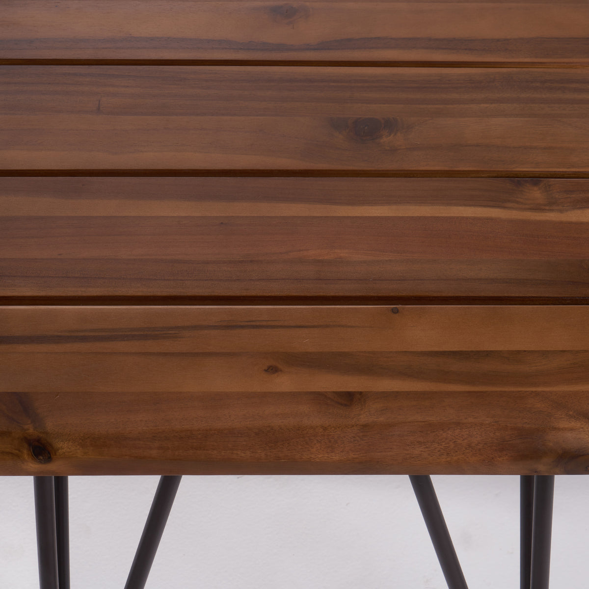 Zion Industrial Wood And Metal Accent Table Teak Metal & Wood