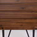Zion Industrial Wood And Metal Coffee Table With Accent Table Teak Metal & Wood