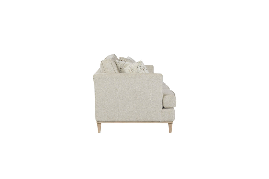 Sofa With 3 Reversable Cushions And 2 Pillows Off White Upholstered 3 Seat