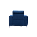 Blue Accent Chair With Metal Leg With Chrome Trim Accents Blue Primary Living Space Modern Wood Fabric