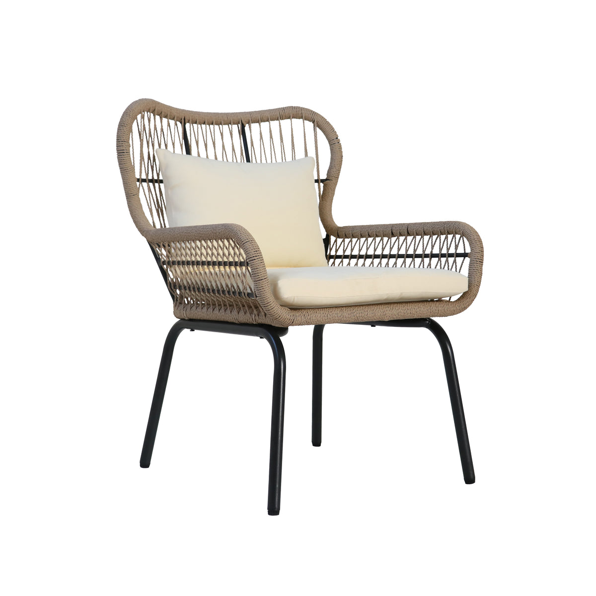 Southport Club Chair Brown Beige Woven Rope