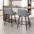 Counter Height Swivel Bar Stools Set Of 2, 360 Swivel Upholstered Barstools With Back And Metal Legs, 25.6