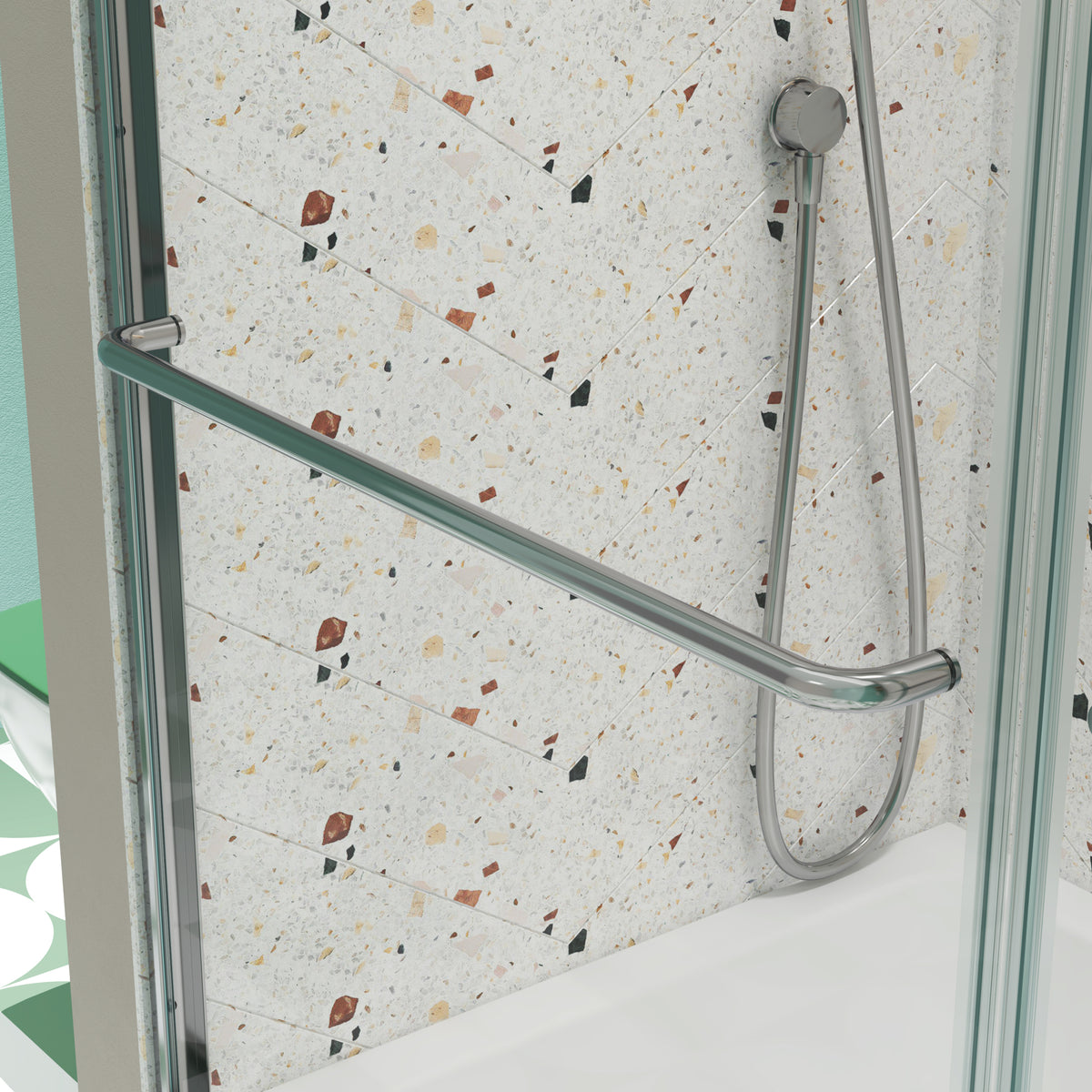 Bathtub Bypass Shower Door, Sliding Door, With 1 4" Tempered Glass And Chrome Finish 6058 Chrome Bathroom Aluminium Alloy