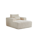 62.5 Inch Corduroy Sponge Sofa Lounge Chair,No Assembly Required,Fluffy Modern Sleeper Chair For Indoor Living Room Bedroom Beige Foam Corduroy 1 Seat
