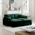 Two Seater Theater Sofa With 2 Footrest, 2 Seater Sofa With Ottoman For Small Living Spaces,Green Corduroy Green Corduroy 2 Seat