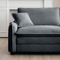 Armless Deep Seating 2 Seater Corduroy Sofa, Can Be Combined With Alternative Armrests And Single Armless Sofas ,Grey Corduroy Fabric Grey Corduroy 2 Seat