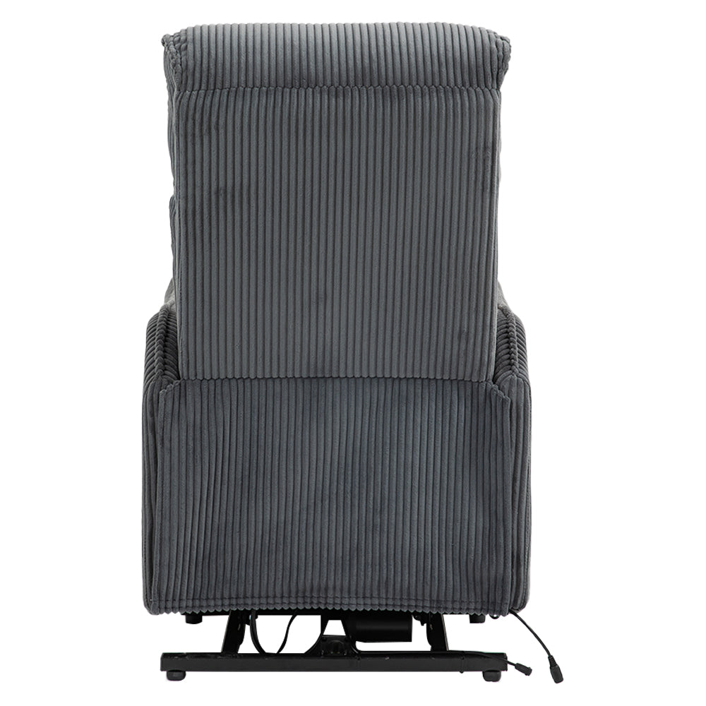 Coolmore Recliner Chair, Electric Recliner Chairs For Adults, Side Pocket Power Reclining Chair Pocket Springs Seat Cushion, Corduroy Fabric Recliner Sofa For Living Room, Bedroom, Home Theater Dg Dark Gray Foam Corduroy