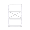 Tennos White & Chrome Finish Bookshelf White Metal,Synthetic Wood
