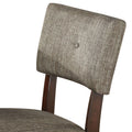 Grey And Espresso Padded Side Chair Set Of 2 Solid Espresso Dining Room Side Chair Solid Back Set Of 2 Wood Fabric