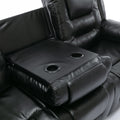 Home Theater Recliner Set Manual Recliner Chair With Wide Armrest, Two Built In Cup Holders For Living Room,Bedroom, Black Old Sku:Sg000760Aab Black Foam Pu Leather