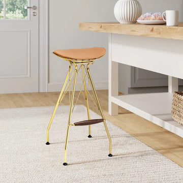 Whiskey And Gold Backless Bar Stools Set Of 2 Orange Bedroom Modern Bar Stools Set Of 2 Fabric Metal