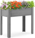 31X31X16 Inch Raised Garden Bed With Legs, Elevated Wooden Planter Box For Outdoor Plants Flowers Fruits Vegetable Herb Growingg Grey Solid Wood