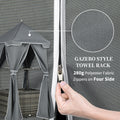 Outsunny Outdoor Towel Valet Caddy, Covered Poolside Towel Holder Rack, Shelf, Basket, Rolling Pe Rattan Wicker Storage On Wheels, Gray Gray Steel