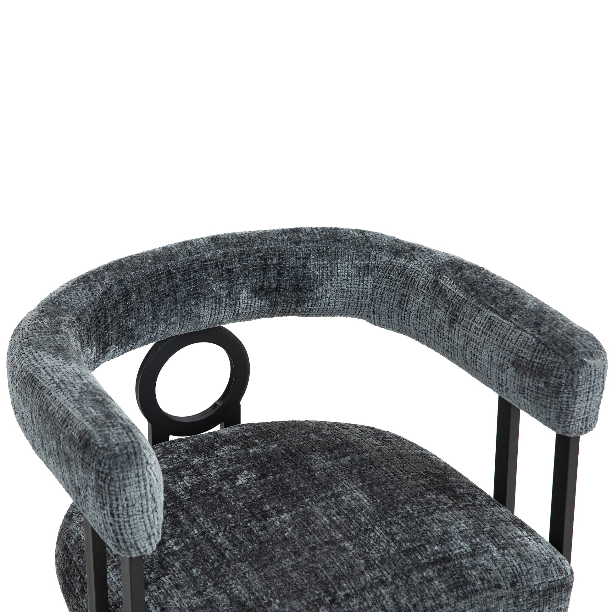 Coolmore Contemporary Designed Chenille Fabric Upholstered Accent Dining Chair Barrel Side Chairs Kitchen Armchair For Living Room Set Of 2 Gray Chenille Gray Dining Room Foam Chenille