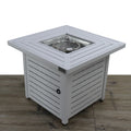 25'' H X 30'' W Steel Outdoor Fire Pit Table With Li White Line Garden & Outdoor Modern Stone Steel