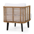 Nic Club Chair Brown Pe Rattan Iron Waterproof Fabric
