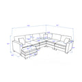 Modern U Shaped 6 Seat Sectional Sofa Couch With One Ottoman And Three Toss Pillows ,Modular Sofa For Living Room,Corduroy Sofa Yellow Corduroy 7 Seat