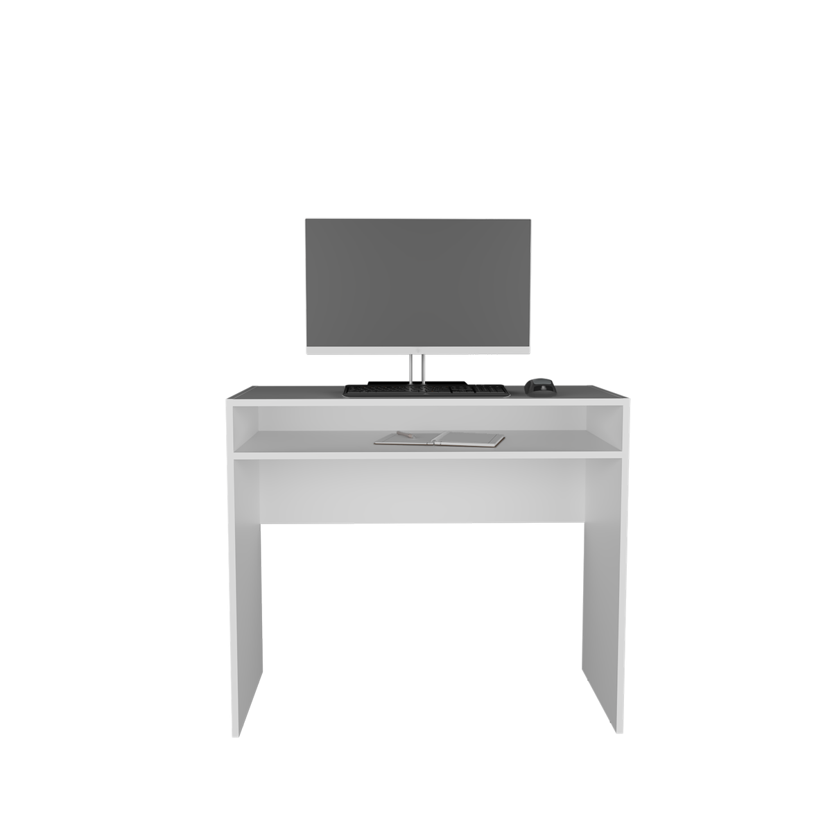 Desk Caraway, Office, White White Engineered Wood