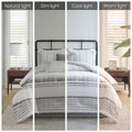 6 Piece Cotton Jacquard Oversized Comforter Set White Grey Queen Queen Grey White Cotton