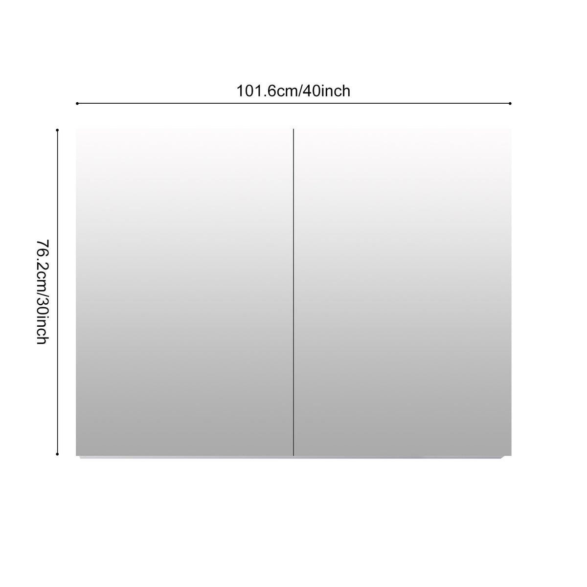 40'' W X 30'' H Bathroom Mirror Medicine Cabinet Wooden Door Medicine Cabinets For Bathroom, Wall Mounted Recessed Or Surface, Bathroom Mirror With Storage White Engineered Wood