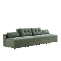 Convertible 3 In 1 Sleeper Sofa And Sectional Sofa With 4 Storage Space For Living Room,Corduroy Couch With 4 Pillows,Corduroy Army Green Corduroy 3 Seat