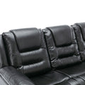 Home Theater Recliner Set Manual Recliner Chair With Wide Armrest, Two Built In Cup Holders For Living Room,Bedroom, Black Old Sku:Sg000760Aab Black Foam Pu Leather