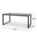 Outdoor Dining Set, Dining Chair Set Of 6 Aluminum Dining Table, Gray Black Black Grey Aluminum