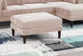 Beautiful Blush Pink Ottoman Morgan Fabric 1Pc Ottoman Soft Cushion Wood Legs Living Room Furniture Pink Wood Primary Living Space Pink Classic,Contemporary,Modern Rectangle Fabric