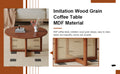 A Natural And Elegant Deep Red Wooden Coffee Table With Artificial Rattan Decorations, Perfect For A Fashionable Living Room And Comfortable Tea Drinking Time Red Wood