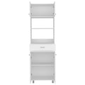 Microwave Double Door Cabinet, One Drawer, One Shelf For Microwave, White White Solid Wood Mdf Engineered Wood