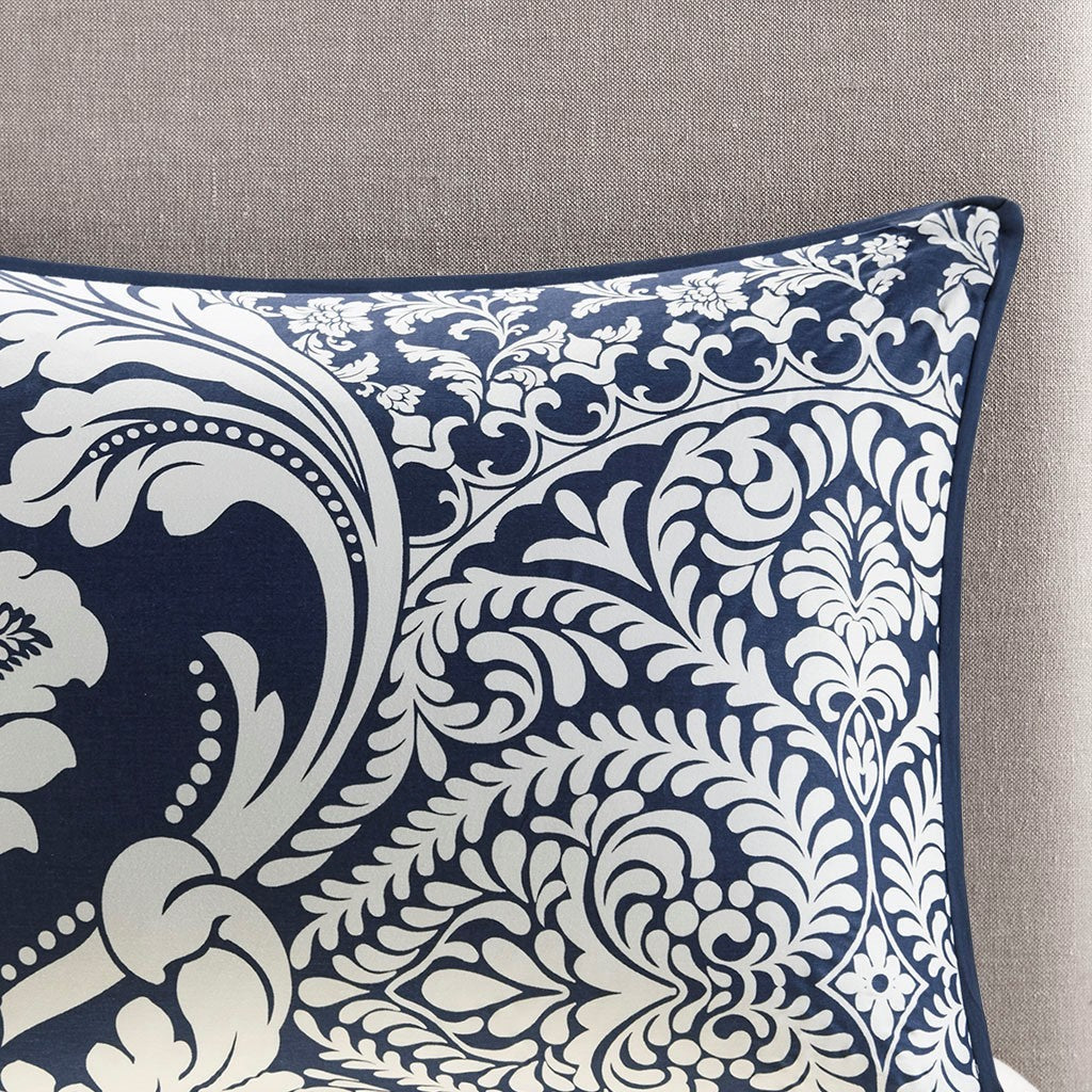 6 Piece Printed Duvet Cover Set Queen Multicolor Polyester