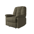 The Granada Recliner In Sage Gray Gray,Sage Manual Handle Wood Handle Microsuede,Polyester