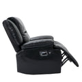 360 Swivel And Rocking Home Theater Recliner Manual Recliner Chair With A Led Light Strip For Living Room,Bedroom, Black Black Foam Pu