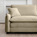 Oversized Modular Cushioned Sofa,With 3 Ottomans To Work As Sleeper Sofa Beds, 3 Seater Sofa With 3 Footstools,Tan Corduroy Fabric Tan Corduroy 3 Seat