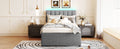 Teddy Fleece Twin Size Upholstered Platform Bed With Trundle, Gray Twin Gray Fleece