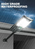 Solar Street Lights Outdoor, Parking Lot Lights With 66Pcs Led Beadsip65 Waterproof Solar Flood Lights, Dusk To Dawn Solar Lights For Garden, Street Side Road,Courtyard Villa,City Square Black White Modern,Sporty,Vintage Metal