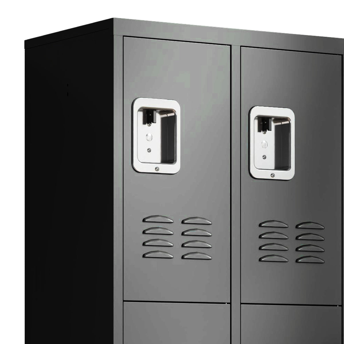 9 Door 72"H Metal Lockers With Lock For Employees,School,Office,Gym,Bedroom,Storage Locker Cabinet,Gray,Assembly Required,Black 5 Or More Spaces Black Primary Living Space Door Locks Modern Metal