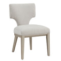 Ivory And Champagne Side Chair With Padded Seat Set Of 2 Solid Champagne,Ivory Dining Room Side Chair Solid Back Set Of 2 Wood Fabric