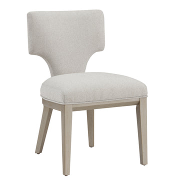 Ivory And Champagne Side Chair With Padded Seat Set Of 2 Solid Champagne,Ivory Dining Room Side Chair Solid Back Set Of 2 Wood Fabric