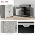 Homcom Farmhouse Sideboard Buffet Cabinet, Barn Door Coffee Bar Cabinet With Drawer And Adjustable Shelf, Kitchen Cabinet For Living Room, Entryway, Stone Gray Stone Gray Mdf
