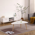 Egg Shape Coffee Table 950 White Oak White Primary Living Space Modern Rubberwood Oval Particle Board Particle Board