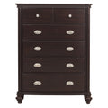 Dark Cherry Finish Classic Design Chest Of 5X Drawers Wooden Bedroom Furniture 1Pc Cherry Wood