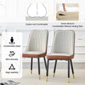 Table And Chair Set.Modern Rectangular Dining Table With Black Textured Stickers Glass Tabletop And Gold Plated Metal Legs.Paried With 4 Comfortable Chairs With Pu Seats And Black Metal Legs. Black Gold,Brown,Light Gray Seats 4 Glass Metal